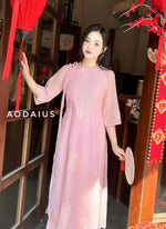 Pink\Green Double Layers Ao Dai For Women | Vietnamese Modernized Dress | Up to 10XL