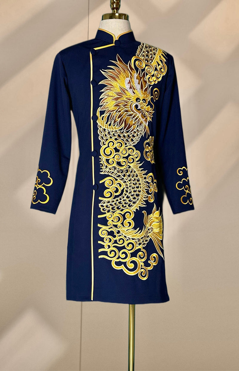 Vietnamese Traditional Ao Dai For Men| Men Dress | Áo Dài Nam | Embroidered Ao Dai For Man