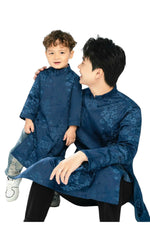 Dark Blue Dad Son Ao Dai | Vietnamese Ao Dai