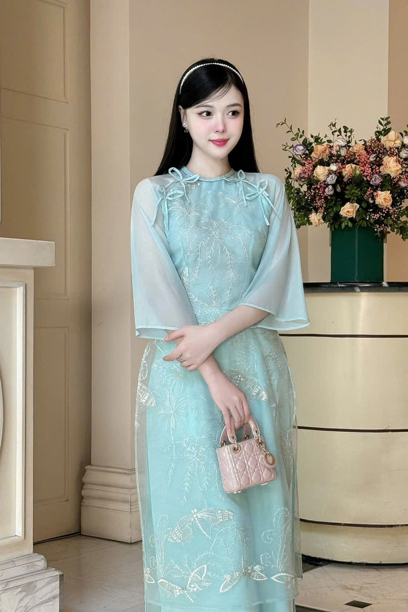 Green Modernized Dresses |  Ao Dai For Women | Áo Dài Cách Tân