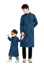 Dark Blue Dad Son Ao Dai | Vietnamese Ao Dai