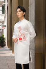 Fish Embroidery Men Ao Dai | Aó Dài Thêu Cá H27