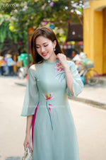 Lotus Embroidered Ao Dai | Ao Dai For Women | Ao Dai Viet Nam | Áo Dài Truyền Thống