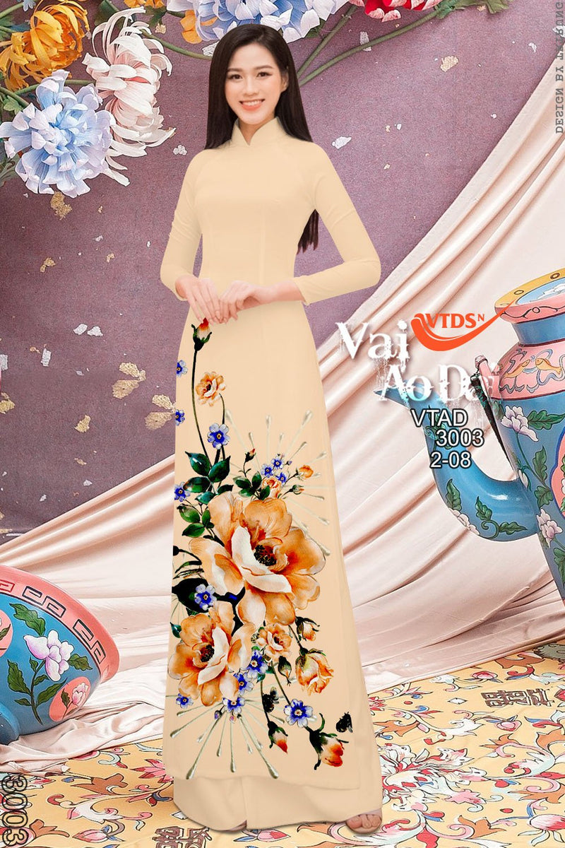 Printed Traditional Vietnamese Ao Dai | Ao Dai For Women | Ao Dai For Wedding | Áo Dài Truyền Thống