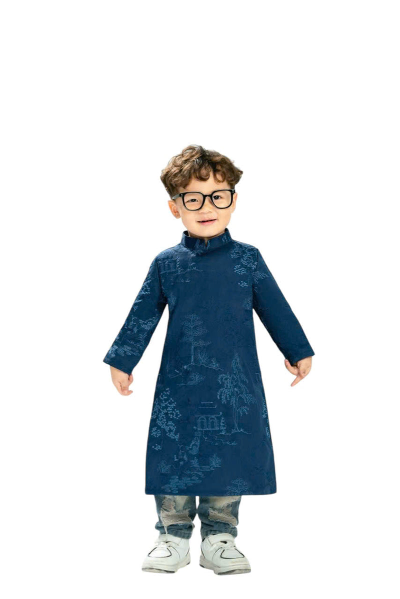 Dark Blue Dad Son Ao Dai | Vietnamese Ao Dai