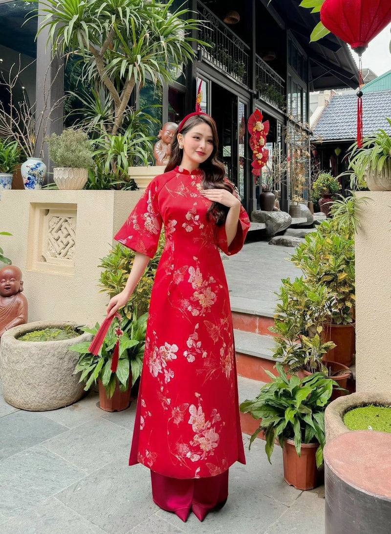 Modernized Vietnamese Dress | Ao Dai With Loose Sleeves | Ao Dai Viet Nam | Áo Dài Cách Tân