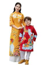 Matching Family Cat Tuong Ao Dai | Áo Dài Đôi A7