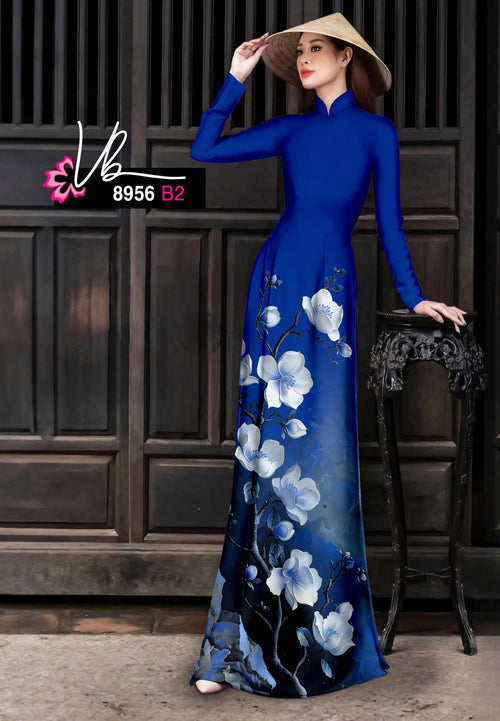 3D Printed Magnolia floral Ao Dai For Women | Vietnamese Ao Dai Tet