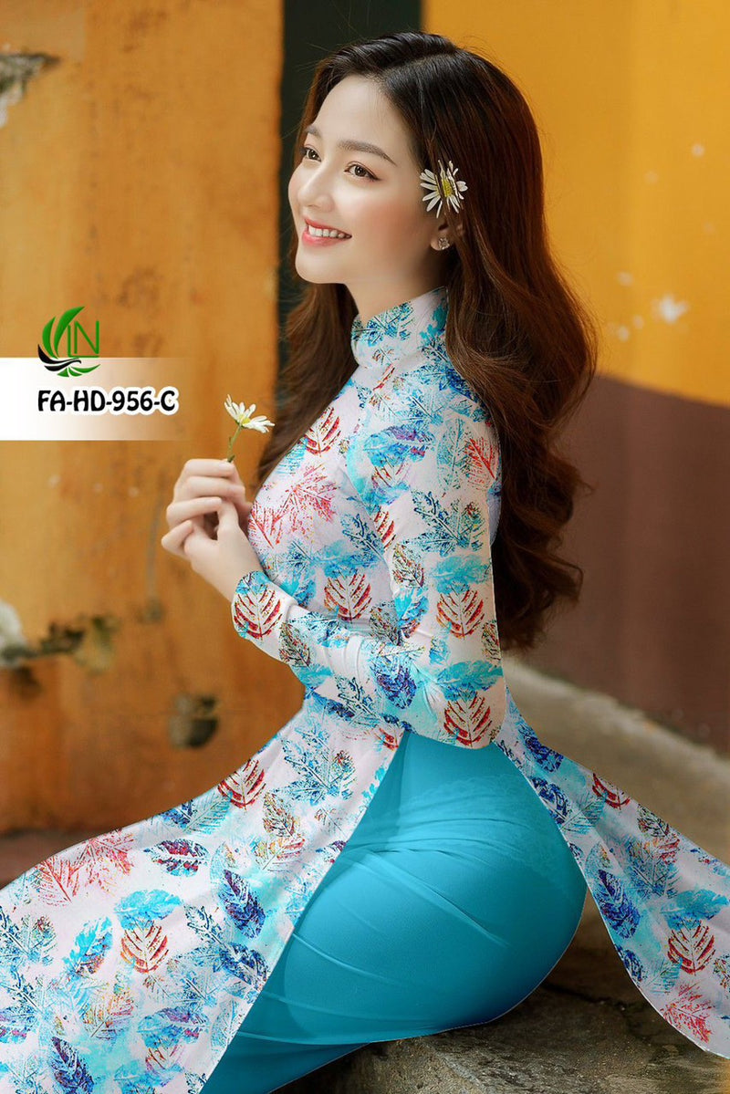 Printed Traditional Vietnamese Ao Dai For Women | Vietnamese Ao Dai | Ao Dai Viet Nam | Áo Dài Truyền Thống