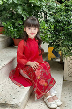 Red Matching Dresses Mom and Daughter | Áo Dài Đôi | B33