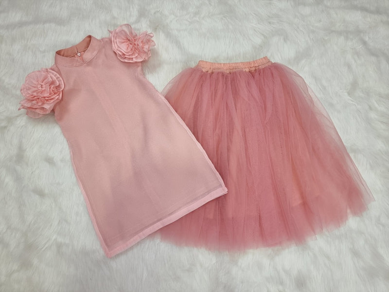 Pink Ao Dai For Kids | Áo Dài Bé gái | Kid Ao Dai | Modern Ao Dai For Girls | Ao Dai With Skirt