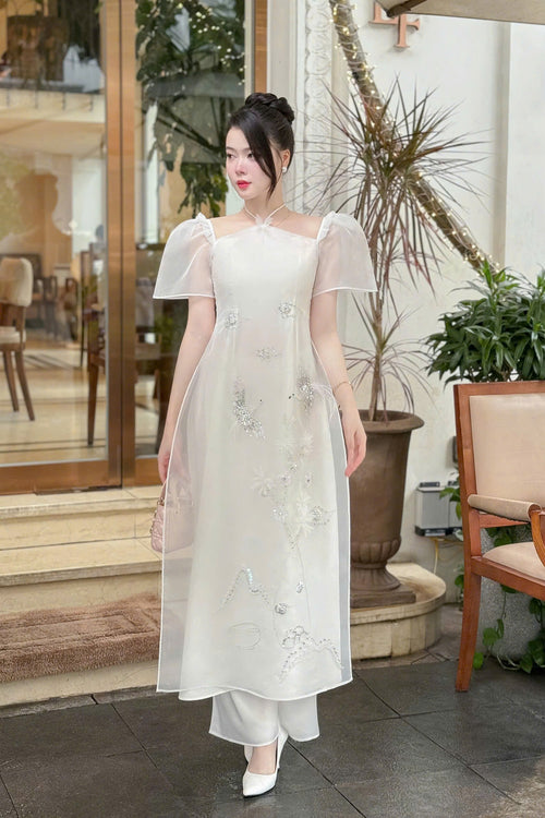 Birds Modern Ao Dai NO PANTS | Áo Dài Cách Tân
