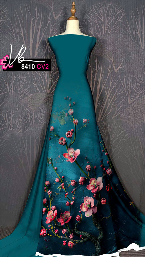 3D Printed Peach Blossom Ao Dai For Women | Vietnamese Ao Dai Tet