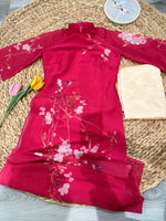 Pre-made Modernized Dress | Magenta Modernized Vietnamese Ao Dai | Áo Dài Cách Tân