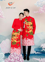 Matching Wedding Dresses - Couples Ao Dai Dress