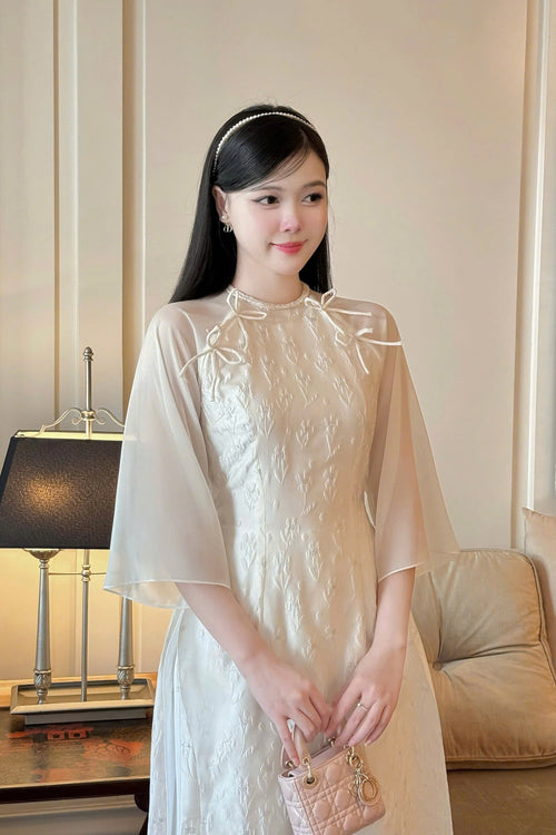 Áo Dài Thanh Hương | Vietnamese Modernized Dress-No Pants  | TC