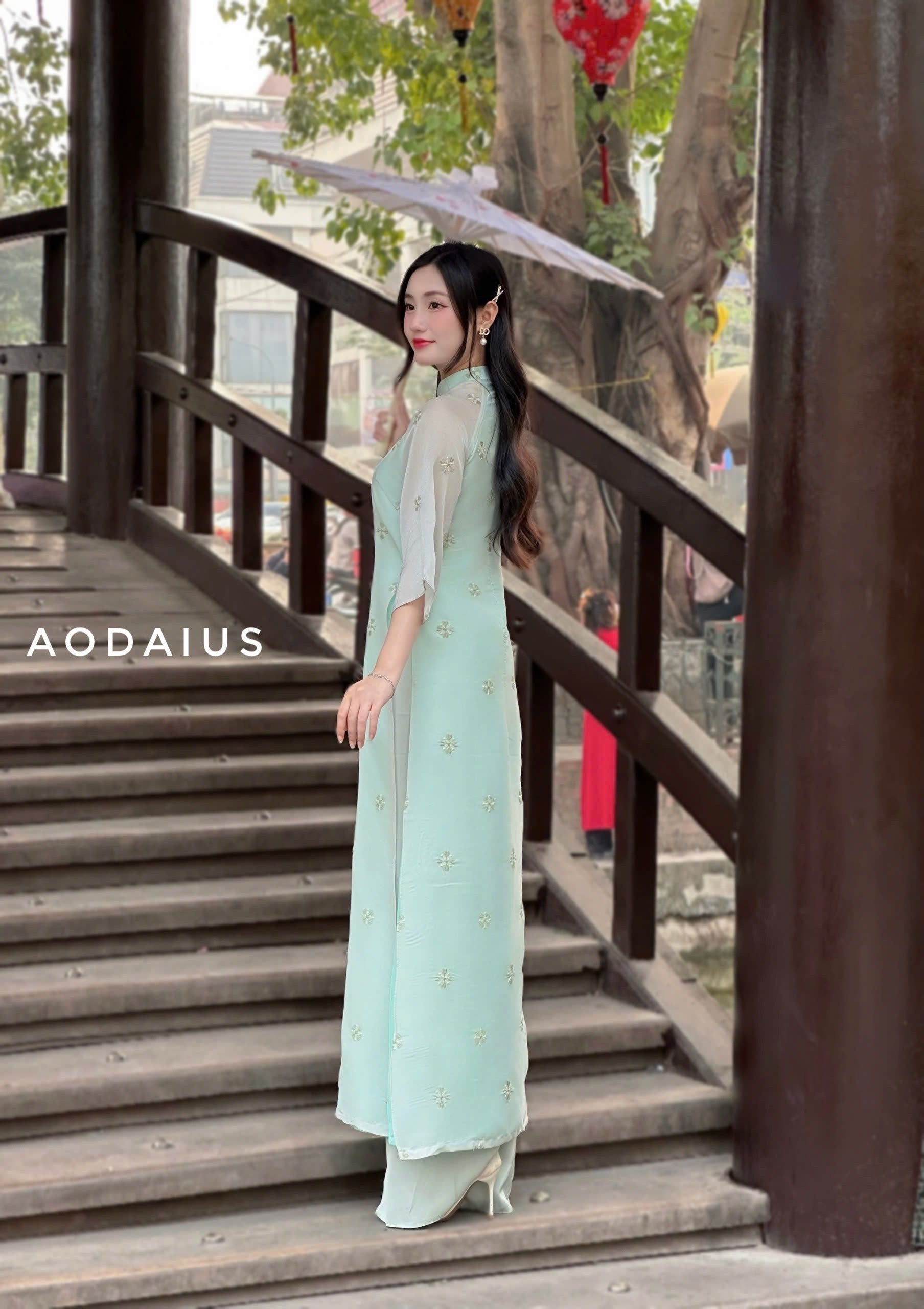 Light Blue Ao Dai For Women | Vietnamese Modernized Dress Ao Dai US Light Blue Ao Dai For Women | Vietnamese Modernized Dress Ao Dai US