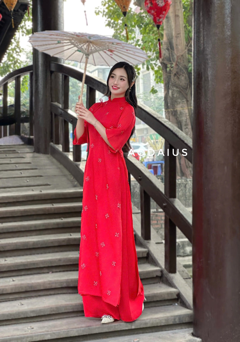 Red Ao Dai For Women | Vietnamese Modernized Dress