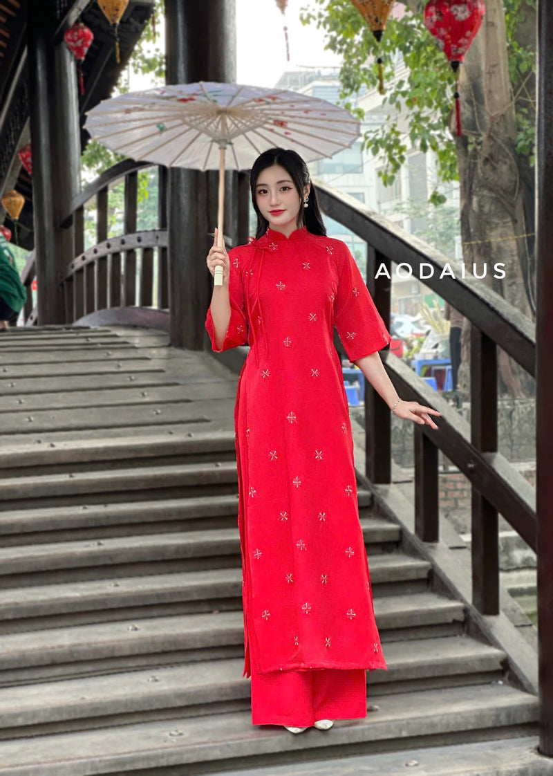 Red Ao Dai For Women | Vietnamese Modernized Dress