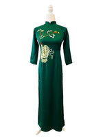 Pre-made Green Embroireded Vietnamese Ao Dai For Women | Ao Dai Viet Nam | Áo Dài Truyền Thống C29