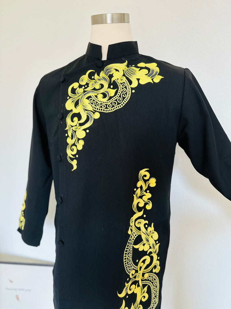 Back Hand-Paint Ao Dai Men | Vietnamese traditional Ao Dai For Men | Men Dress | Ao Dai For Groomsmen | Áo Dài Nam