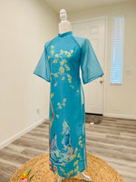 Modernized Dress | Blue Modernized Vietnamese Ao Dai | Ao Dai For Women | Áo Dài Cách Tân