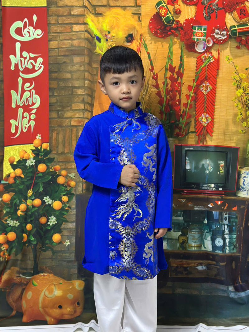 Boy Dress | Áo Dài Gam Blue Bé Trai | E34