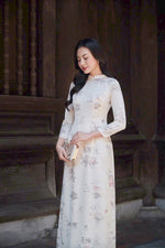 Floral Ao Dai Gấm NO PANTS | Ao Dai Vietnam | Vietnamese Traditional Ao Dai For Women | Áo Dài Truyền Thống