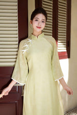 Crepe Vietnamese Traditional Ao Dai | Women Ao Dai | Double layers Ao dai