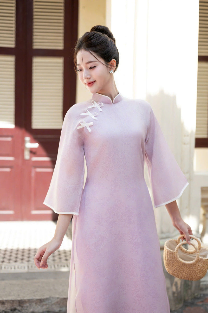 Crepe Vietnamese Traditional Ao Dai | Women Ao Dai | Double layers Ao dai