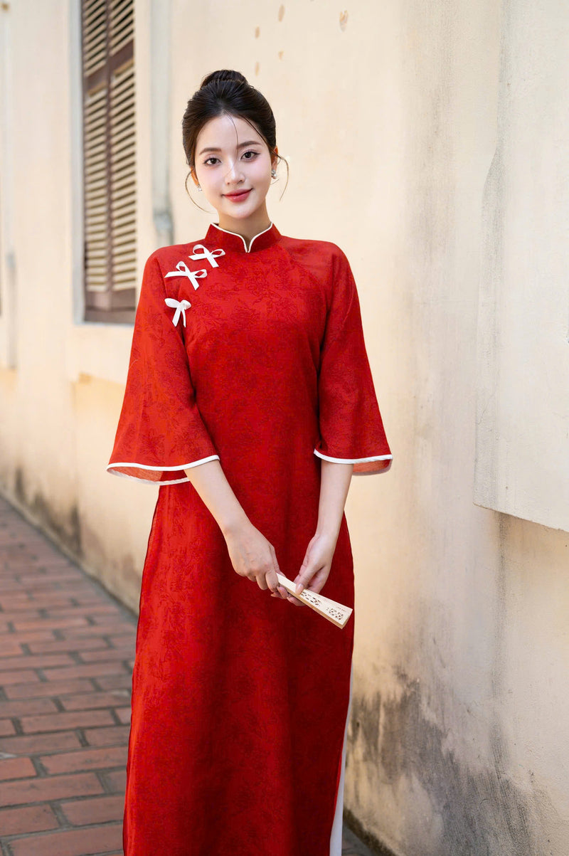 modern vietnamese dress Modern black silk Vietnamese dress AS-123 AO DAI MYAN