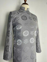 Coin Gray Men Vietnamese Traditional Ao Dai  | Men Dress | Áo Dài Nam | Jarquard Brocade Ao Dai Men