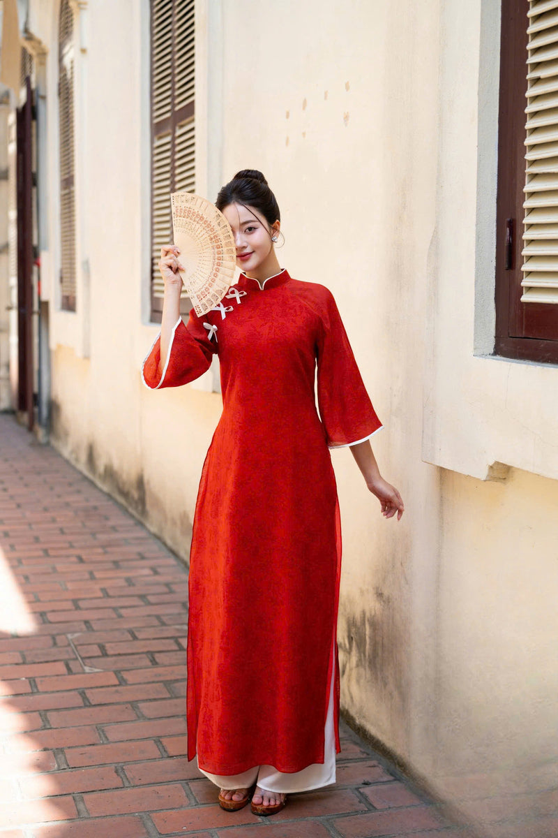 Crepe Vietnamese Traditional Ao Dai | Women Ao Dai | Double layers Ao dai