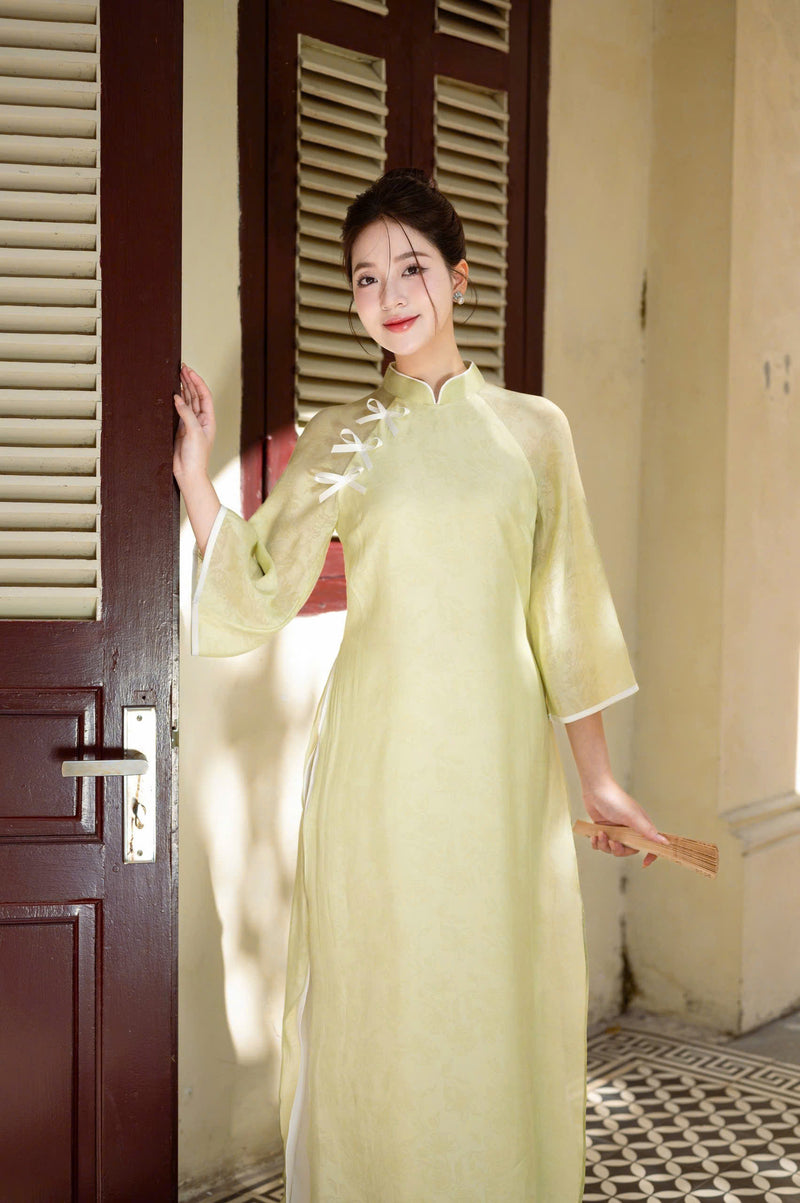 Crepe Vietnamese Traditional Ao Dai | Women Ao Dai | Double layers Ao dai