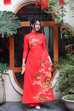 3D Silk Crane Ao Dai For Women | Áo Dài Truyền Thống