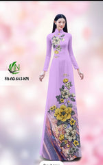 Purple Floral Printed Ao Dai | Áo Dài In Hoạ Tiết