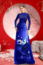 Art Printed Ao Dai Women | Vietnamese Traditional Ao Dai | Viet Dress