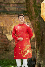 3D Dragon Printed Vietnamese Traditional Ao Dai For Men | Men Dress | Áo Dài Nam