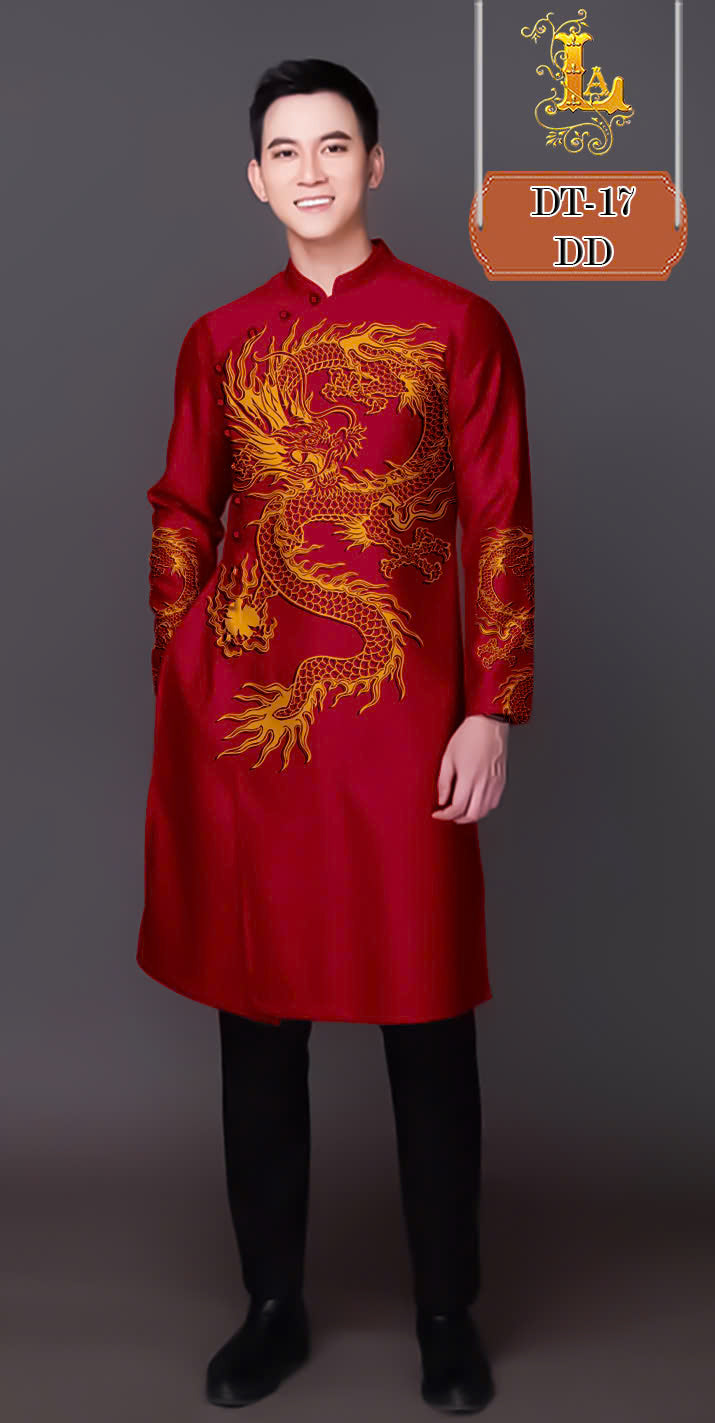 3D Dragon Printed Vietnamese Traditional Ao Dai For Men | Men Dress | Áo Dài Nam