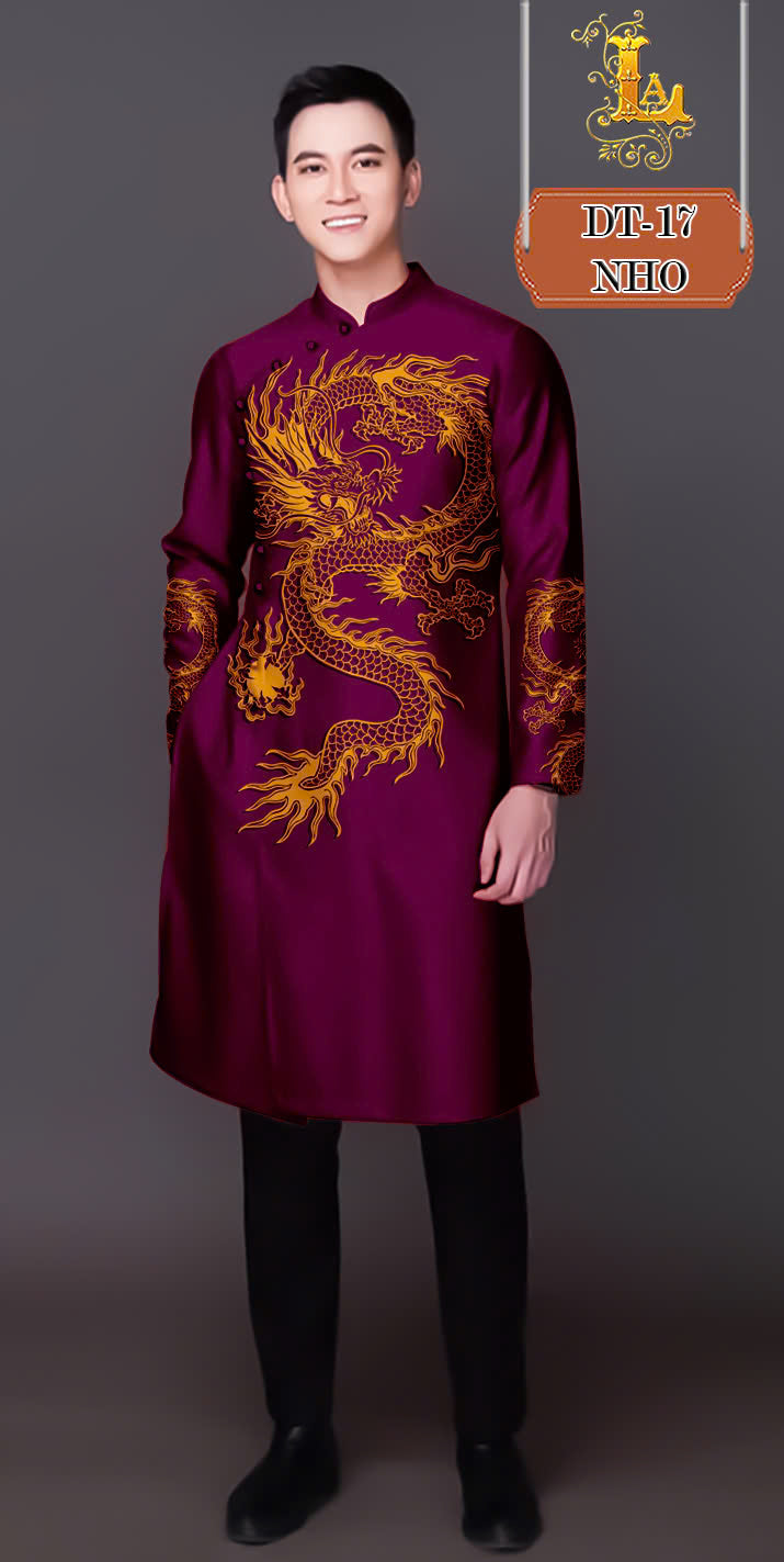 3D Dragon Printed Vietnamese Traditional Ao Dai For Men | Men Dress | Áo Dài Nam