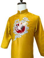 Golden Embroidery Traditional Ao Dai For Men | Men Dress | Áo Dài Nam