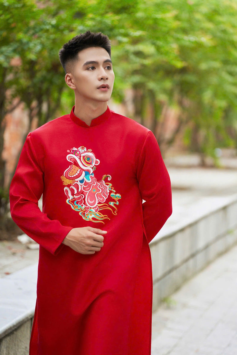 3D Dragon Embroidery Vietnamese Traditional Ao Dai For Men | Men Dress | Áo Dài Nam