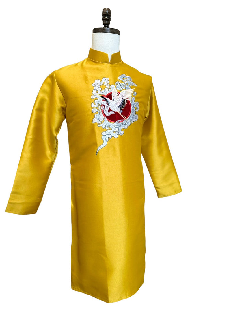 Golden Embroidery Traditional Ao Dai For Men | Men Dress | Áo Dài Nam