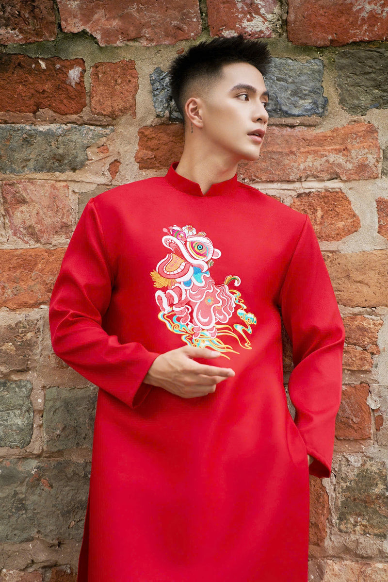 3D Dragon Embroidery Vietnamese Traditional Ao Dai For Men | Men Dress | Áo Dài Nam