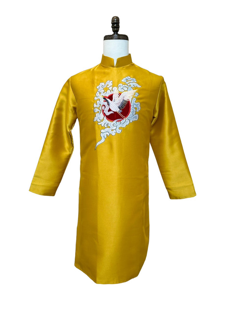 Golden Embroidery Traditional Ao Dai For Men | Men Dress | Áo Dài Nam