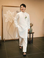 Lotus Embroidery Ao Dai Men | Men Dress | Áo Dài Nam