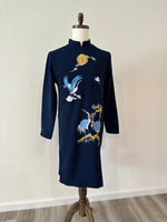 Navy Blue\ Red Ao Dai For Men | Men Dress | Áo Dài Nam | Birds Embroidered Ao Dai Men | H6