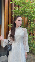 Pure Grace Lace Traditional Vietnamese Ao Dai No Pants