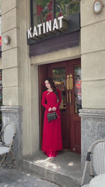 Scarlet Grace Modern Vietnamese Ao Dai No Pants | Áo Dài Hồng Diễm