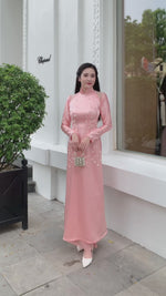 Hồng Đào Duyên Vietnamese Ao Dai | Bridal Dress F2